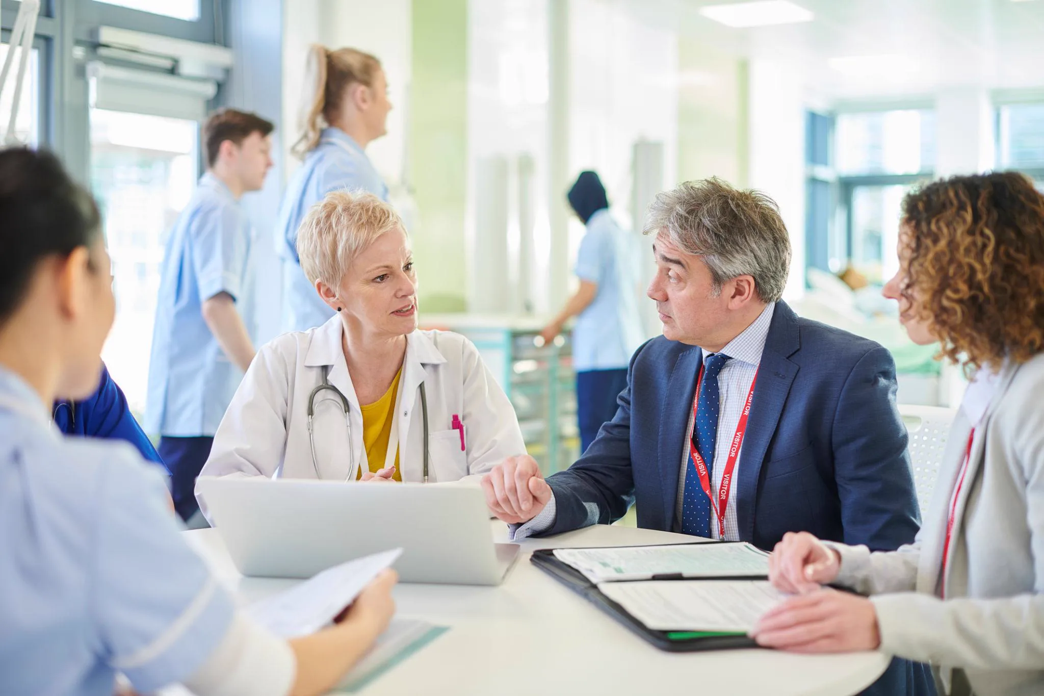 Doctors and hospital management planning a sleep diagnostic centre