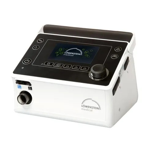 Löwenstein prisma VENT 40 NIV ventilator with battery backup — white unit with colour display and control dial